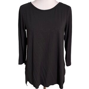 Michael Kors Black Long Sleeve Sheer Back Top